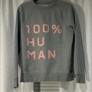 Everlane Gray Crewneck Sweater with Pink 100% Human